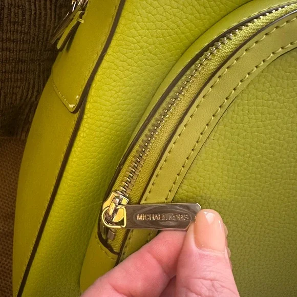 Lime—Michael Kors Jaycee Large Pebbled Leather Backpack - Picture 5 of 8